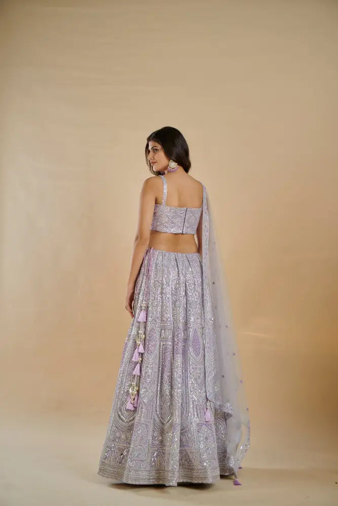 Silver Lilac Lehenga