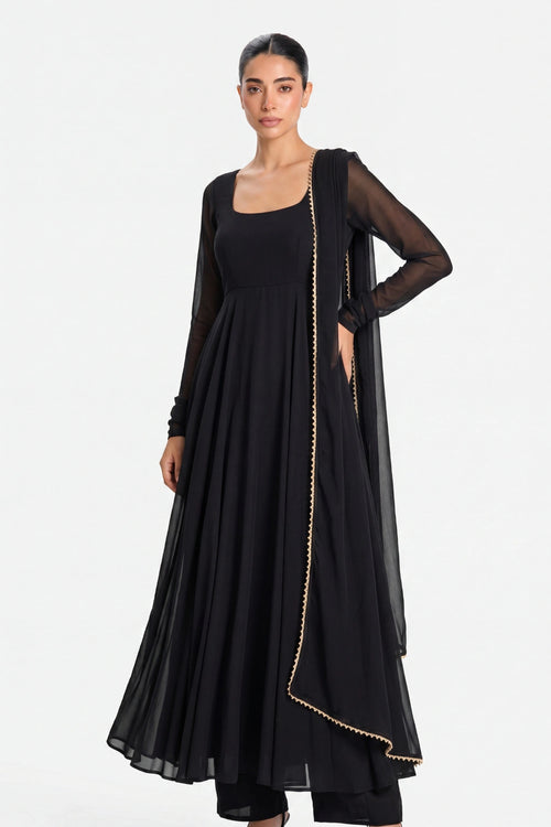 Black Anarkali Set