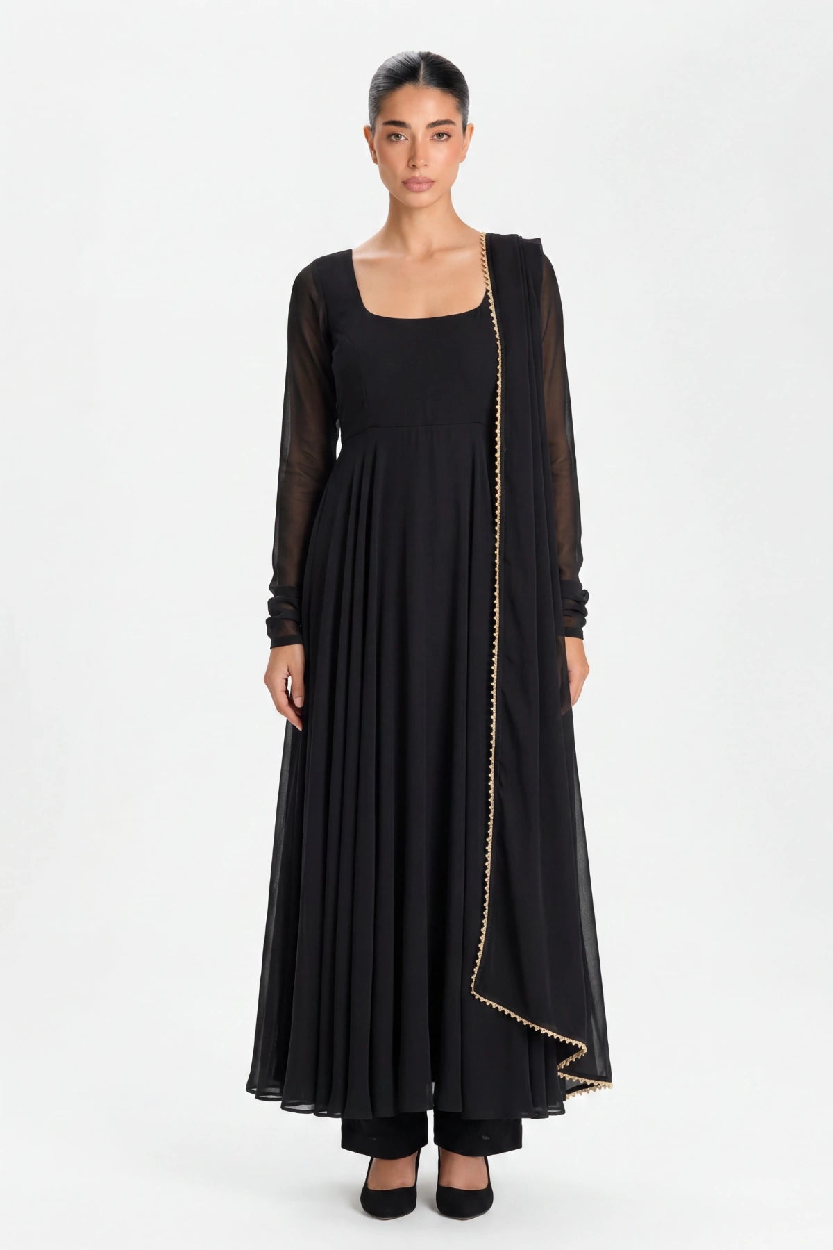 Black Anarkali Set