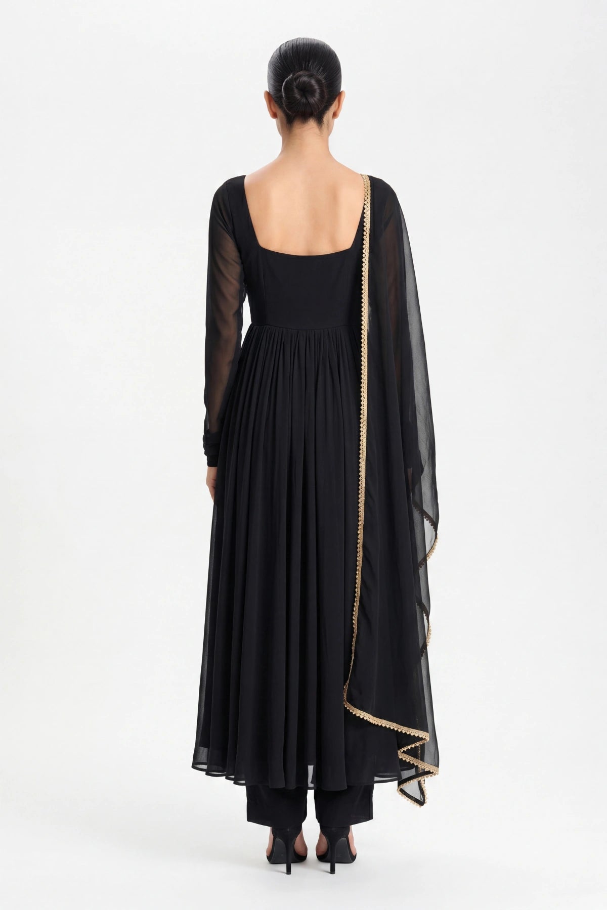 Black Anarkali Set