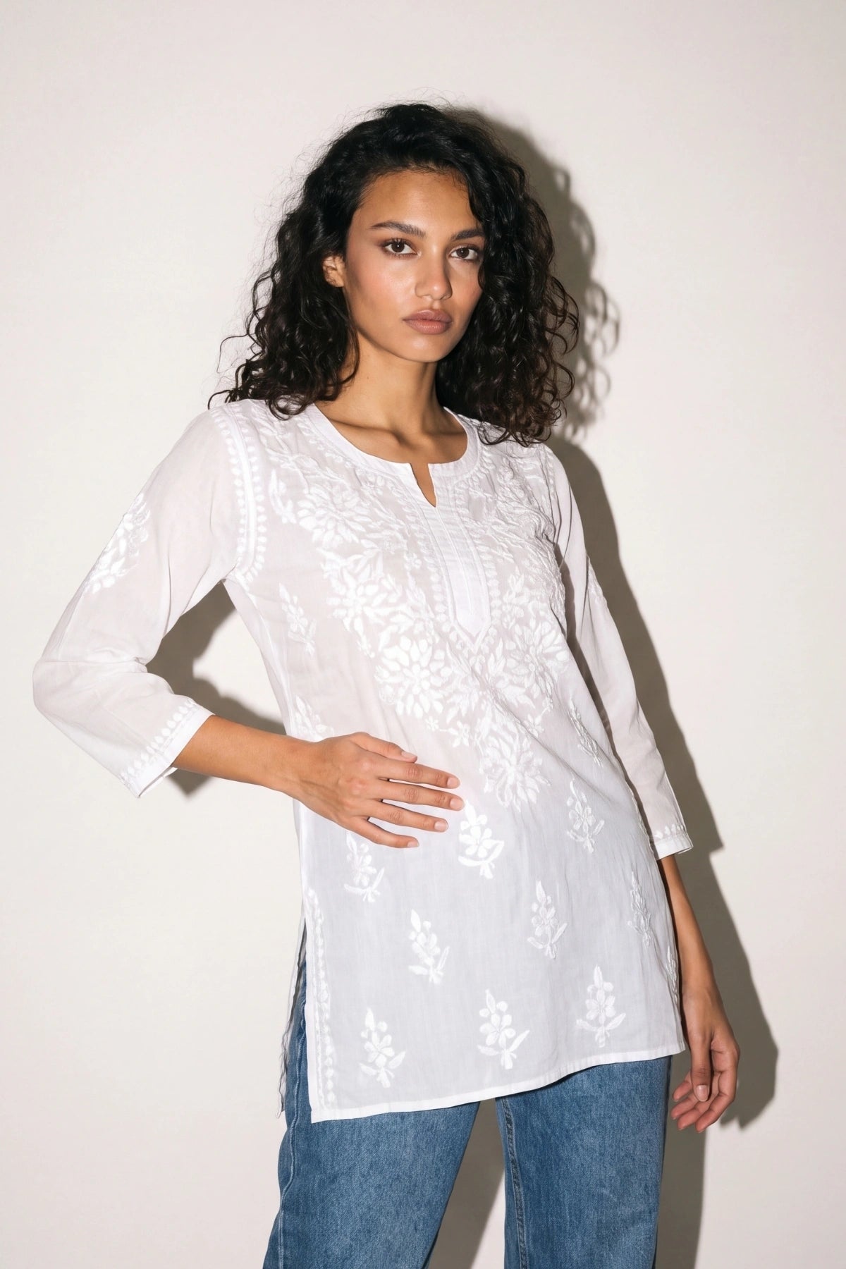 Blanc de Chine Tunic Top - Dorie Atelier