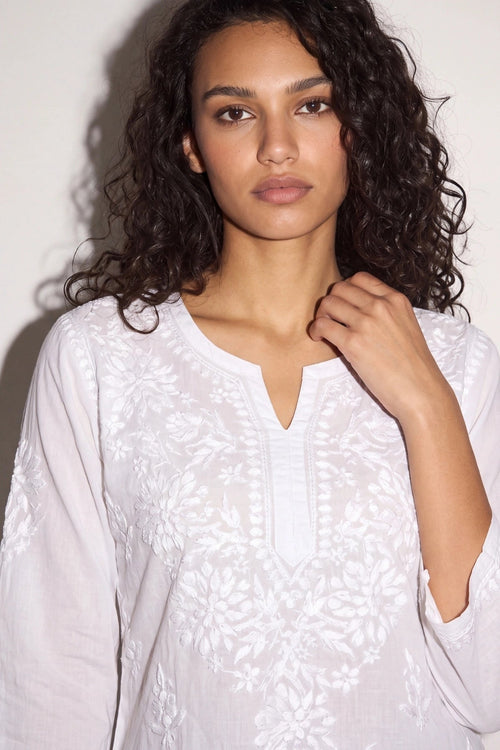Blanc de Chine Tunic Top - Dorie Atelier