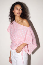 Quartz Rose Bandhani Top