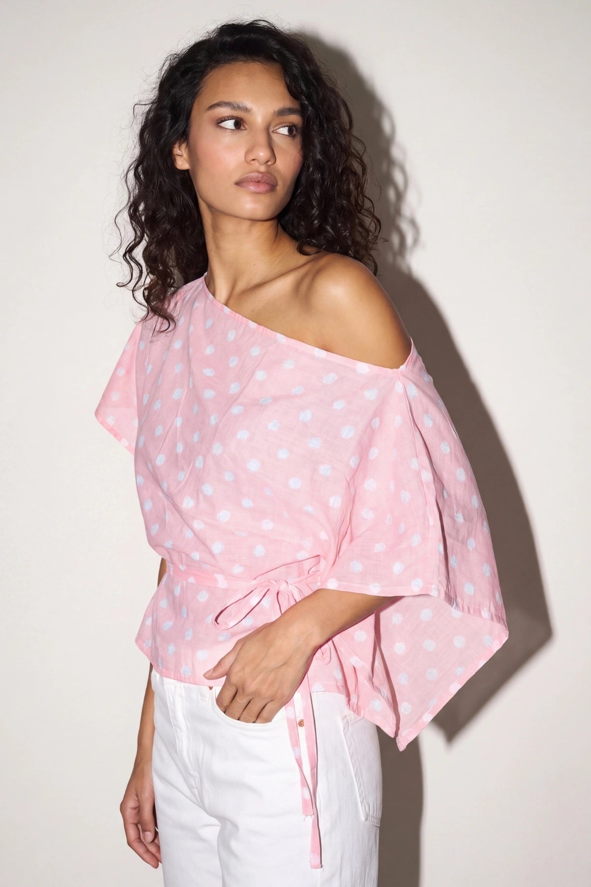 Quartz Rose Bandhani Top