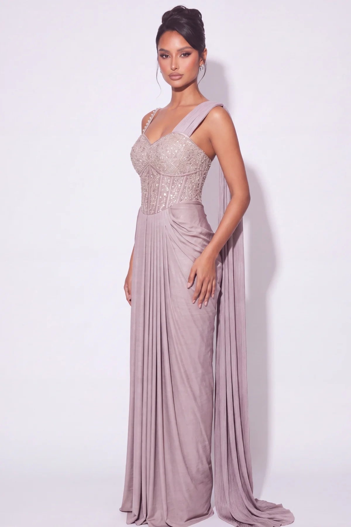 Bruyère Draped Corset Gown - Dorie Atelier
