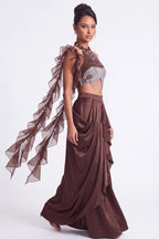 Cacao Crystal Halter Co-ord Set - Dorie Atelier