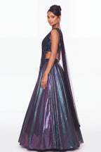 Cassis Lehenga Saree - Dorie Atelier