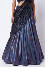 Cassis Lehenga Saree - Dorie Atelier