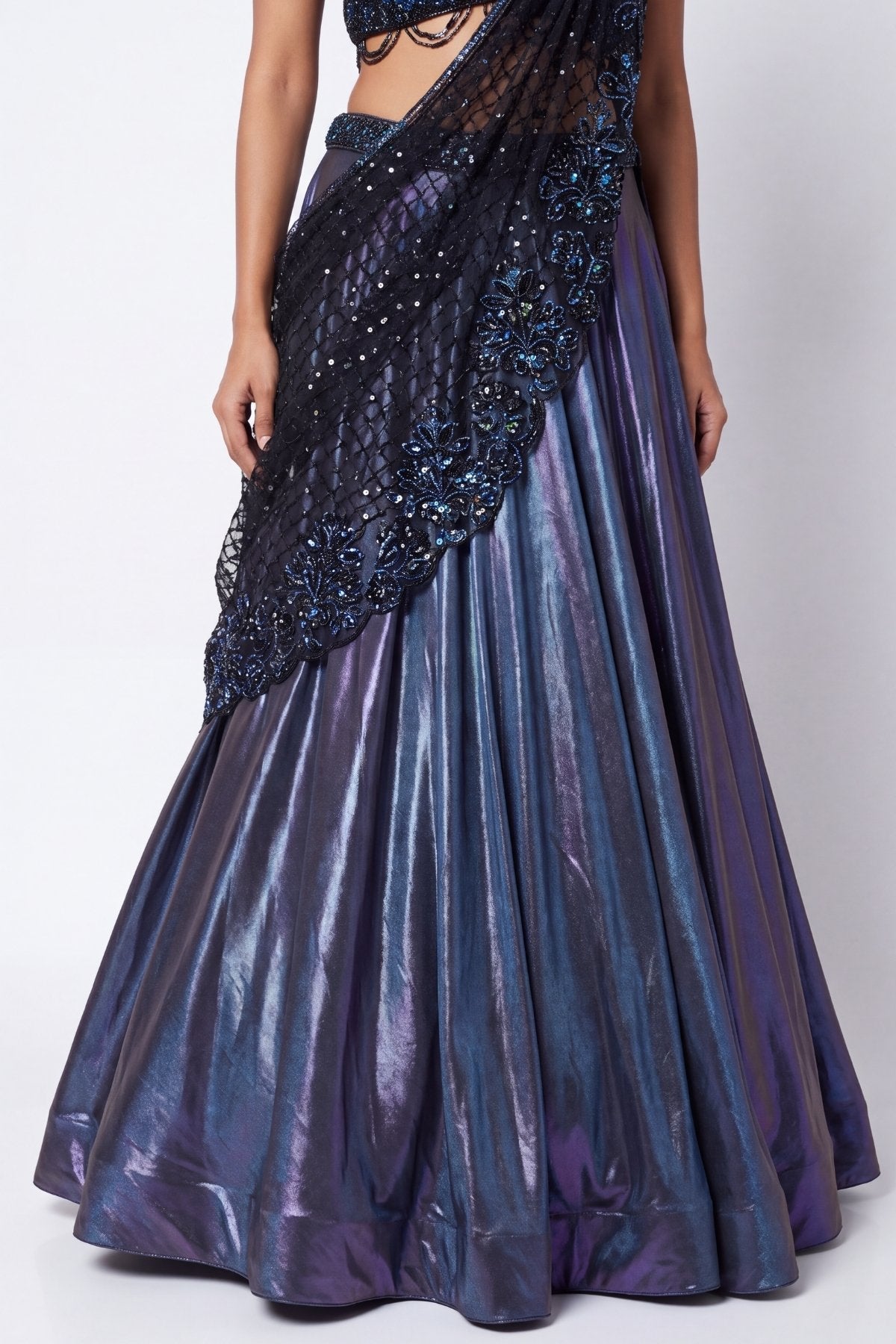 Cassis Lehenga Saree - Dorie Atelier