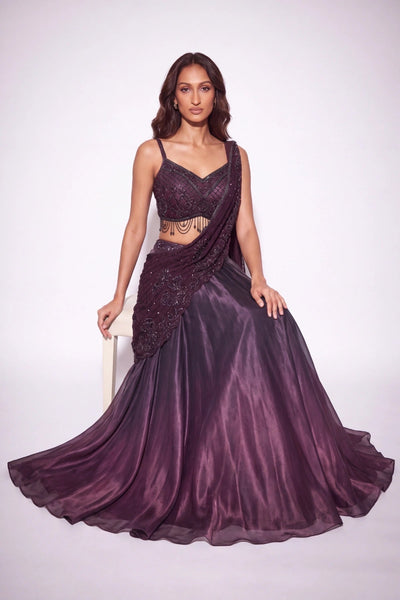 Cassis Lehenga Saree
