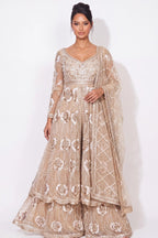 Champagne Panache Sharara Set - Dorie Atelier