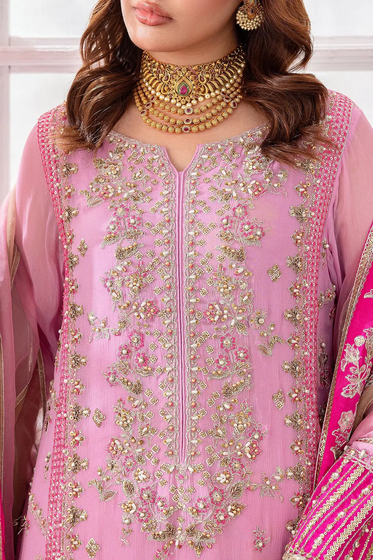 Blush Pink Embroidered Suit - Dorie