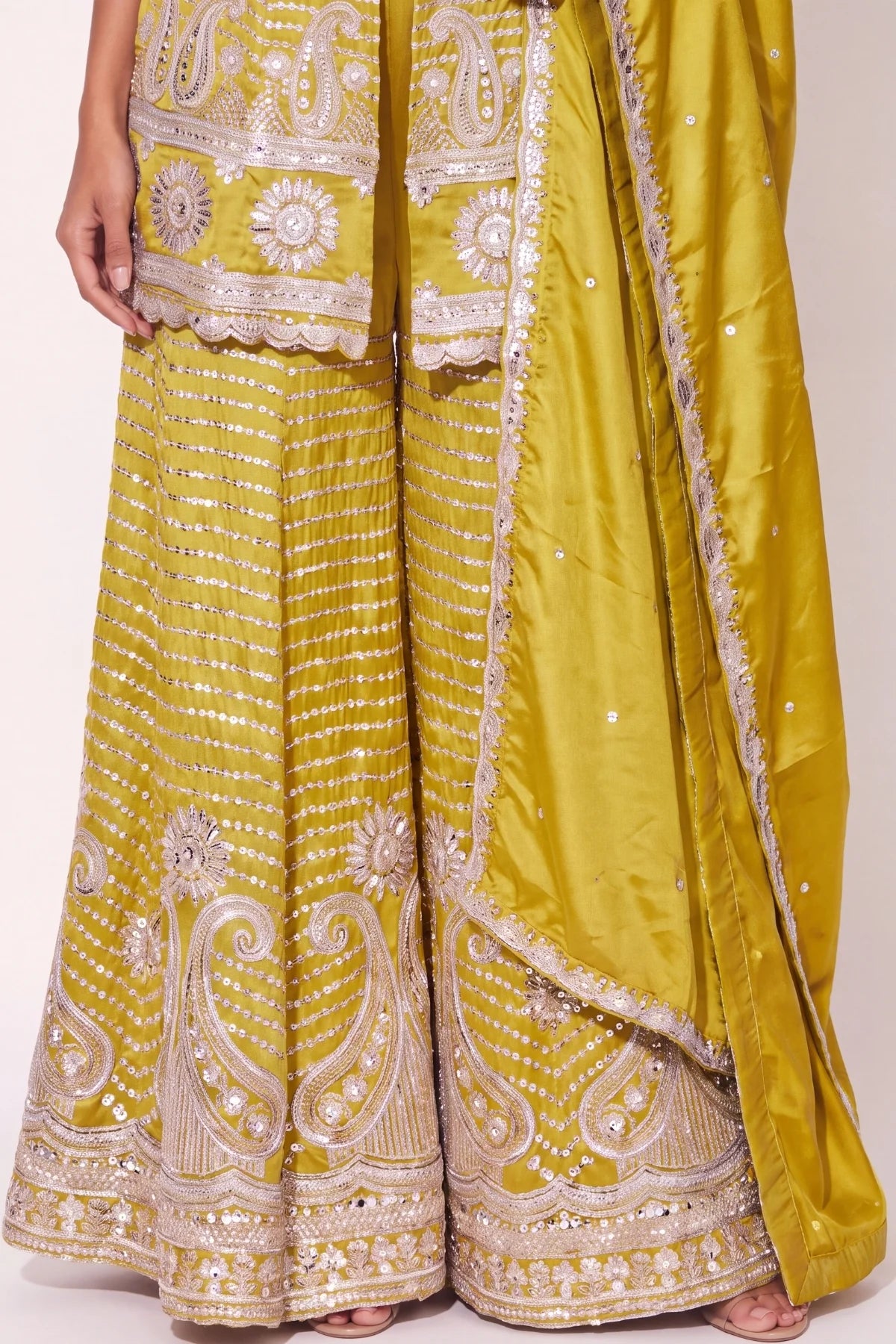 Chartreuse Sharara Suit - Dorie Atelier