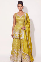 Chartreuse Sharara Suit - Dorie Atelier