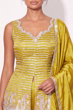 Chartreuse Sharara Suit - Dorie Atelier