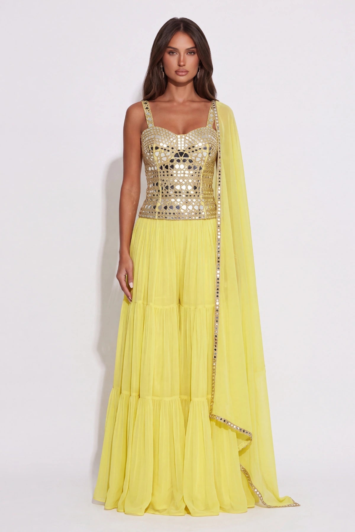 Citron Sharara Set - Dorie Atelier