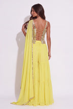 Citron Sharara Set - Dorie Atelier