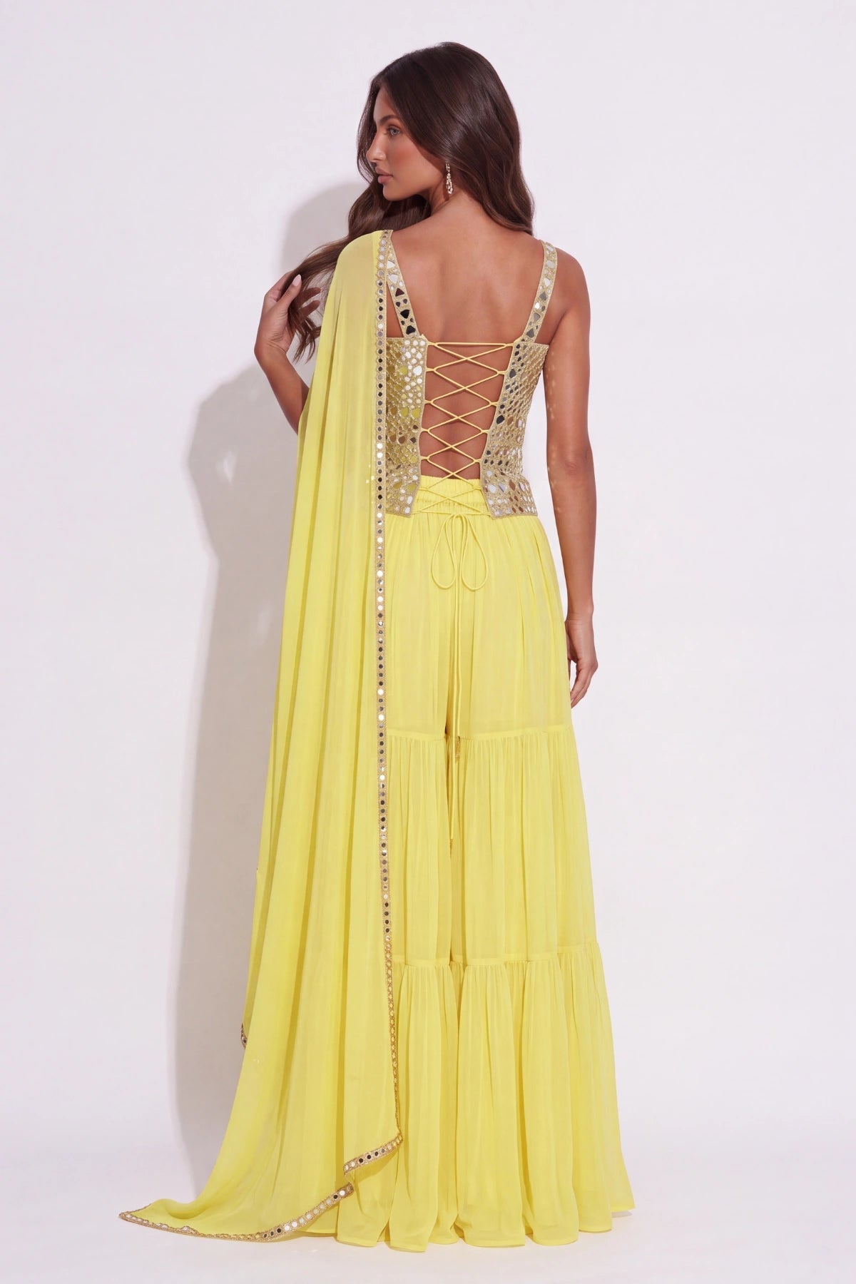 Citron Sharara Set - Dorie Atelier