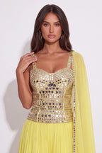 Citron Sharara Set - Dorie Atelier