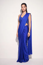 Cobalt Pre-Draped Saree - Dorie Atelier