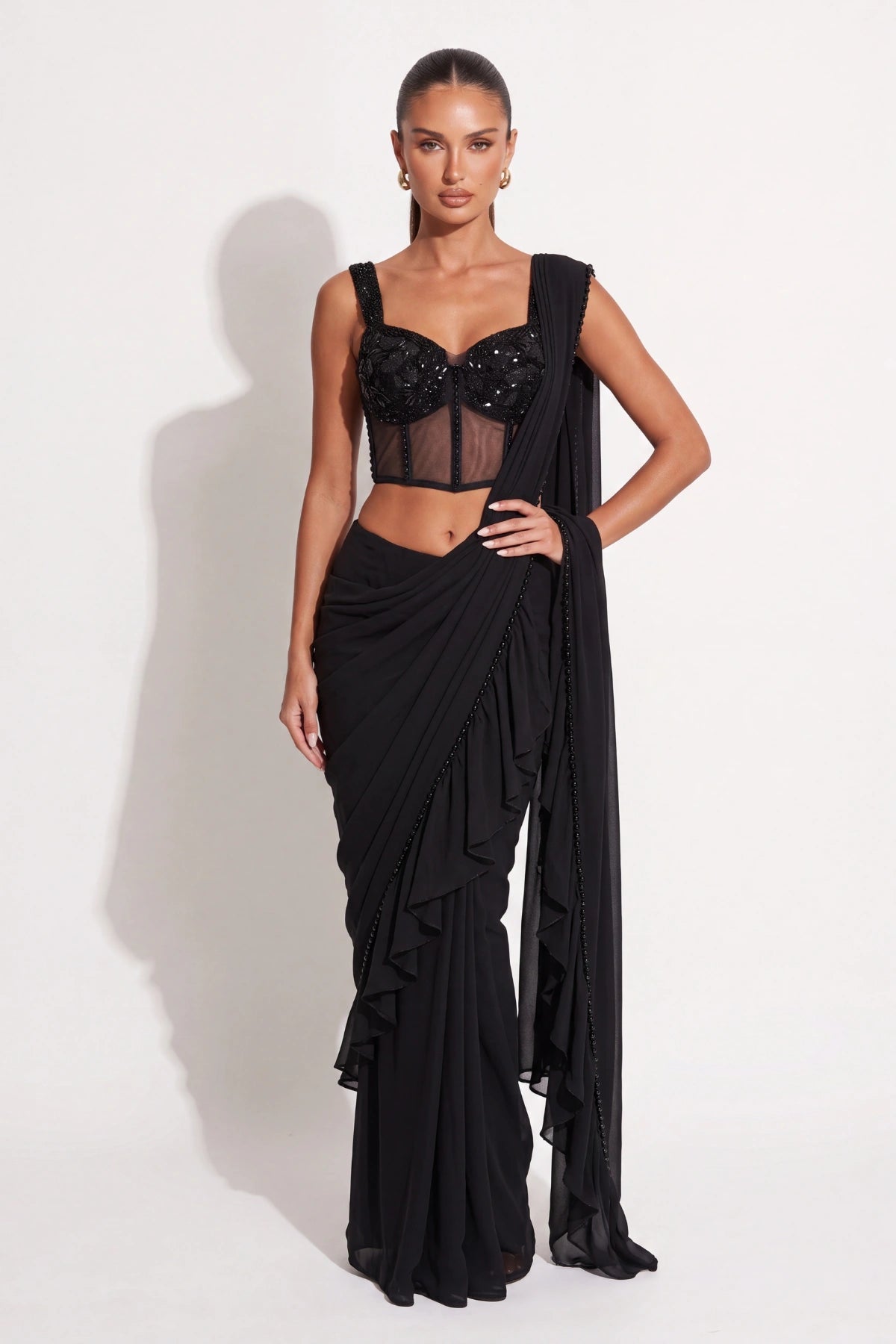 Corbeau Saree - Dorie Atelier