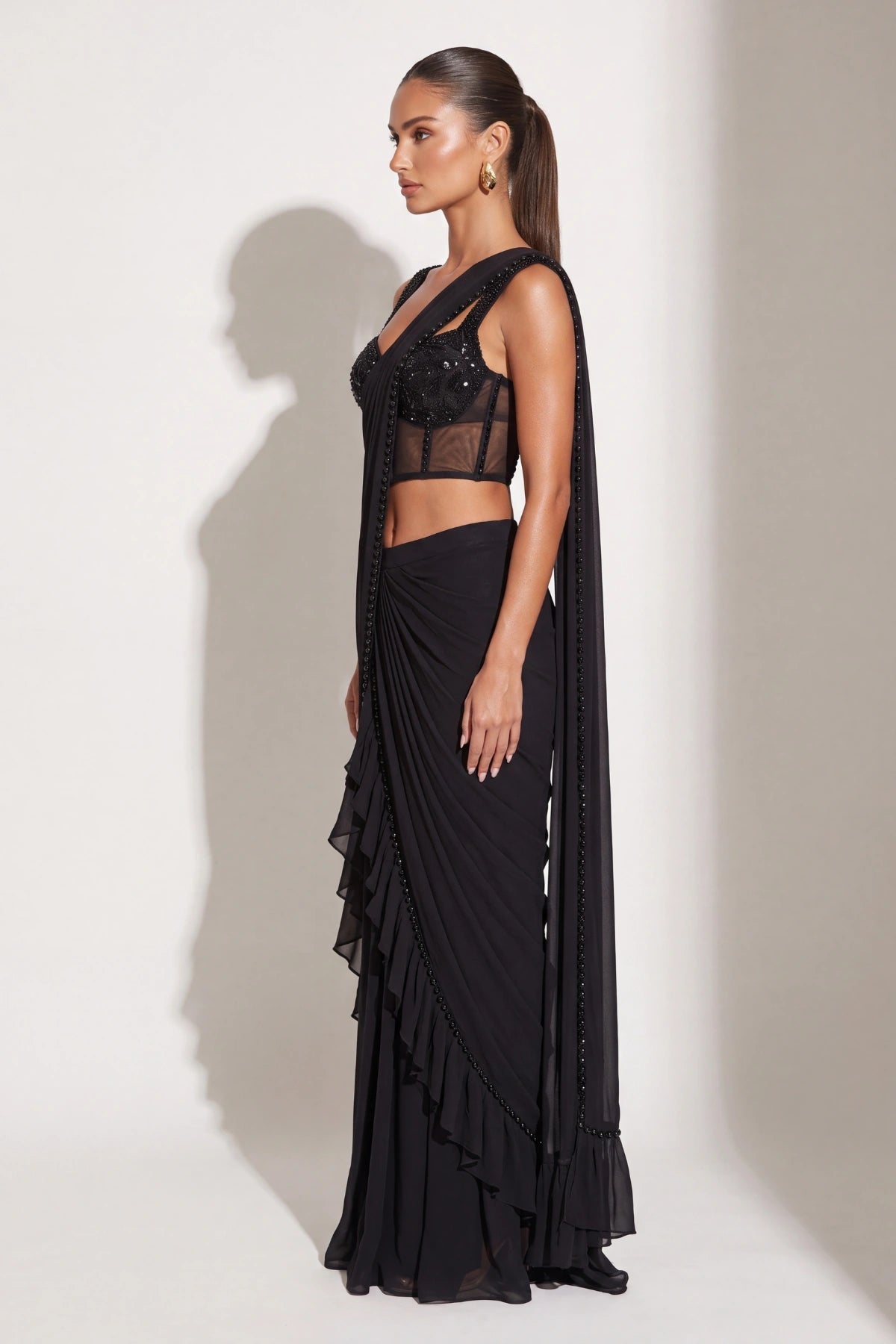 Corbeau Saree - Dorie Atelier