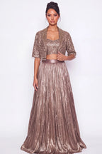 Cuivre Jacket Lehenga Set - Dorie Atelier