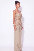 Dorure Gold Beaded Co-ord Set - Dorie Atelier