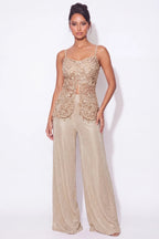 Dorure Gold Beaded Co-ord Set - Dorie Atelier