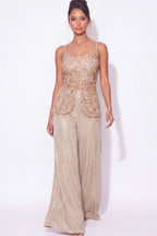Dorure Gold Beaded Co-ord Set - Dorie Atelier