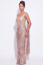 Dragée Pre-Draped Corset Saree - Dorie Atelier