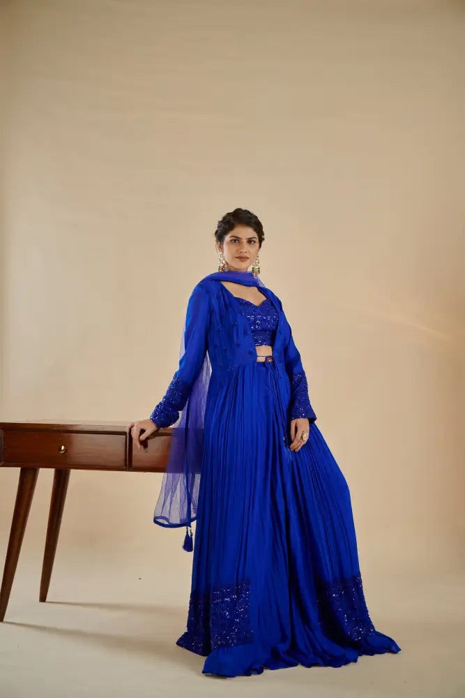 Royal Blue Indo-Western Set