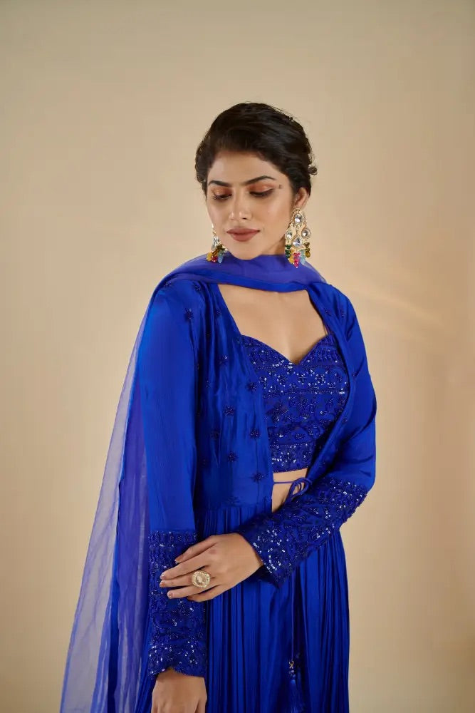 Royal Blue Indo-Western Set
