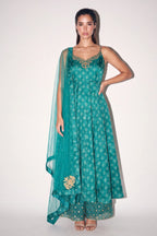Forest Green Anarkali Suit - Dorie Atelier