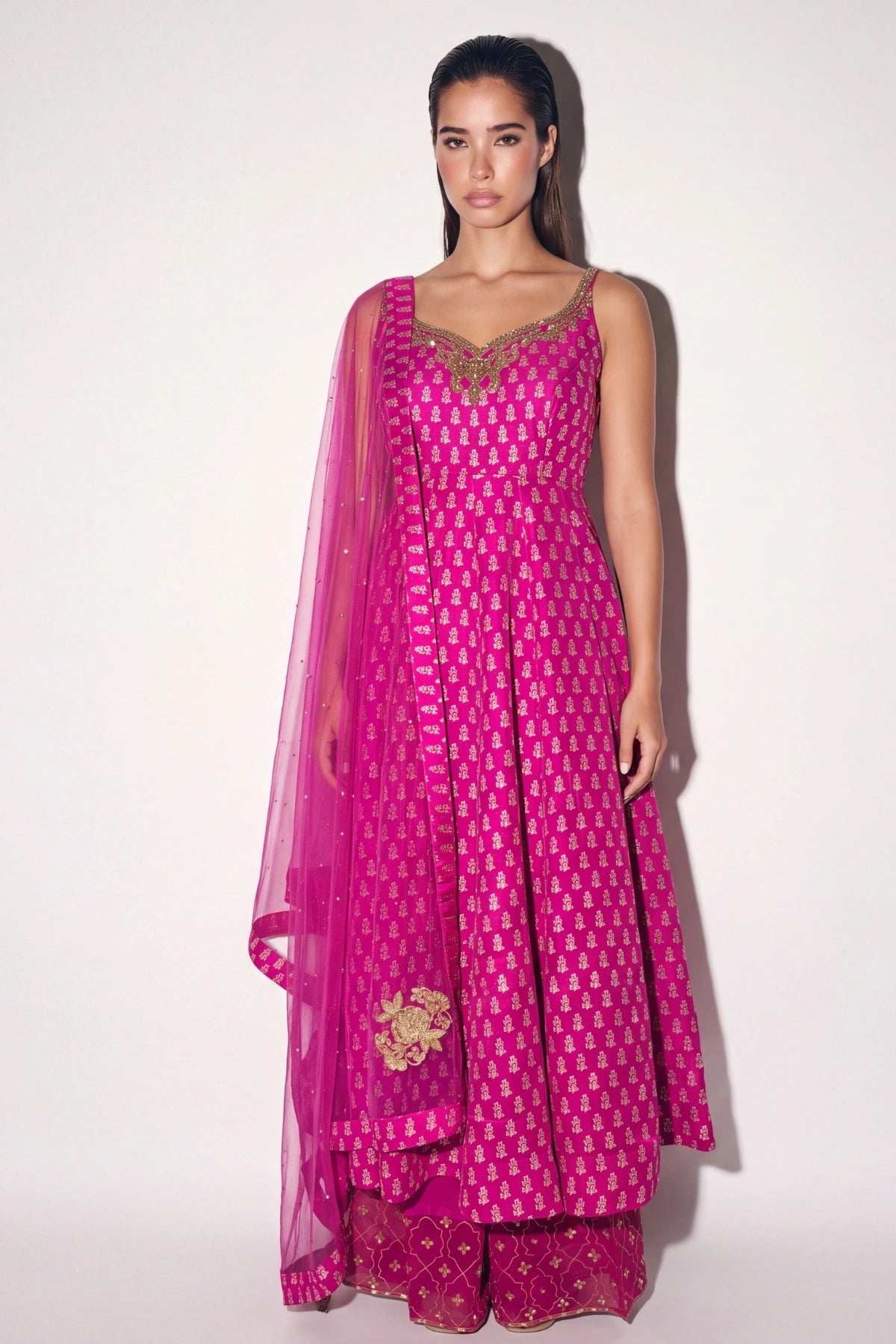 Fuchsia Sharara Suit - Dorie Atelier