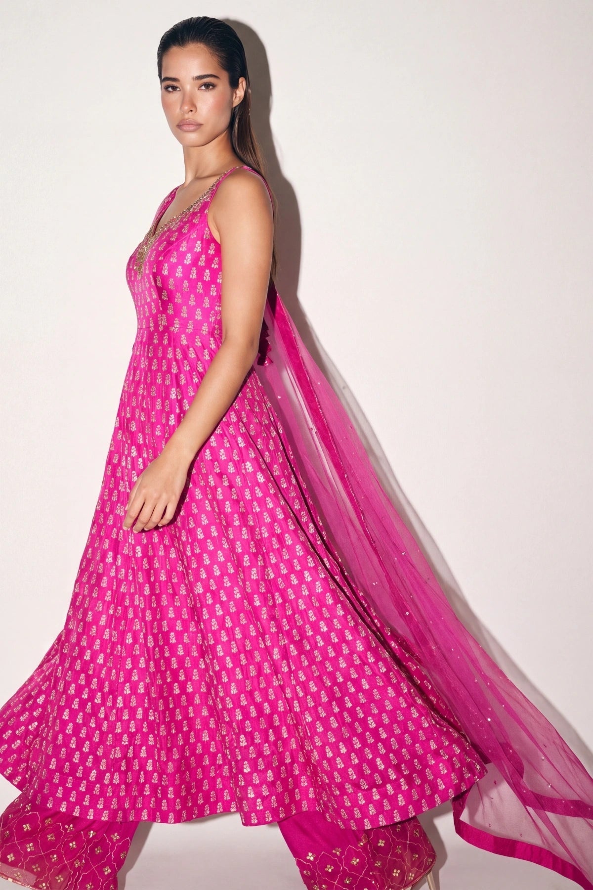 Fuchsia Sharara Suit - Dorie Atelier