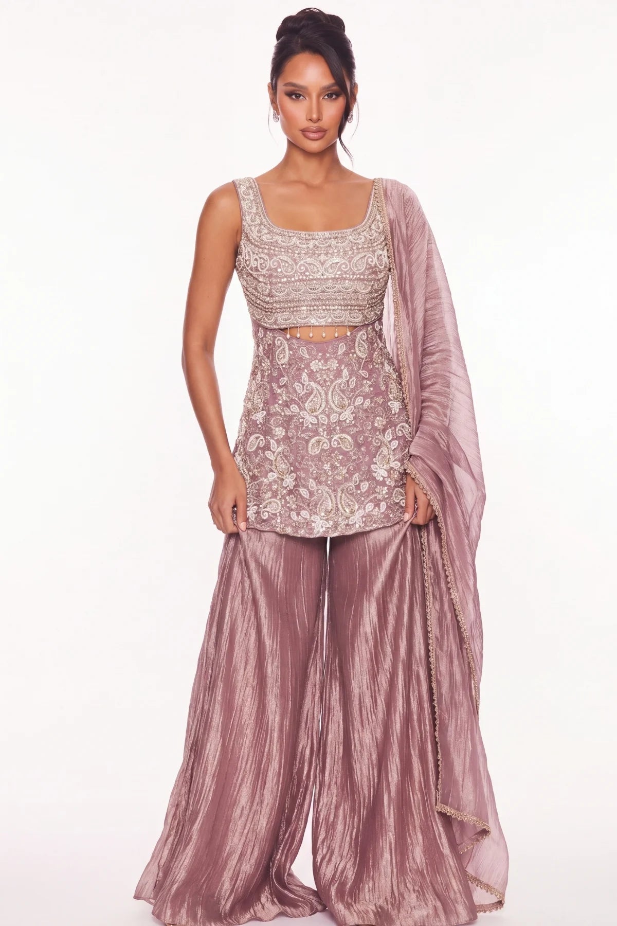 Glycine Palazzo Suit Set - Dorie Atelier