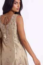 Gold Embellished Short Anarkali - Dorie Atelier
