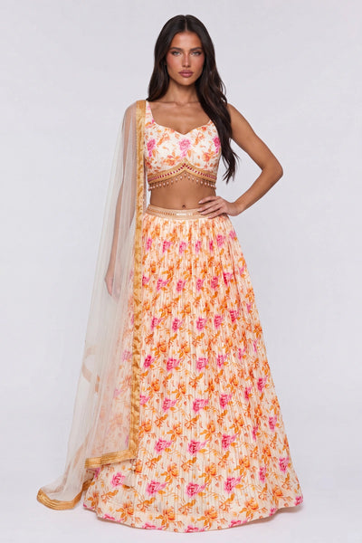 Crème Rose Lehenga Set