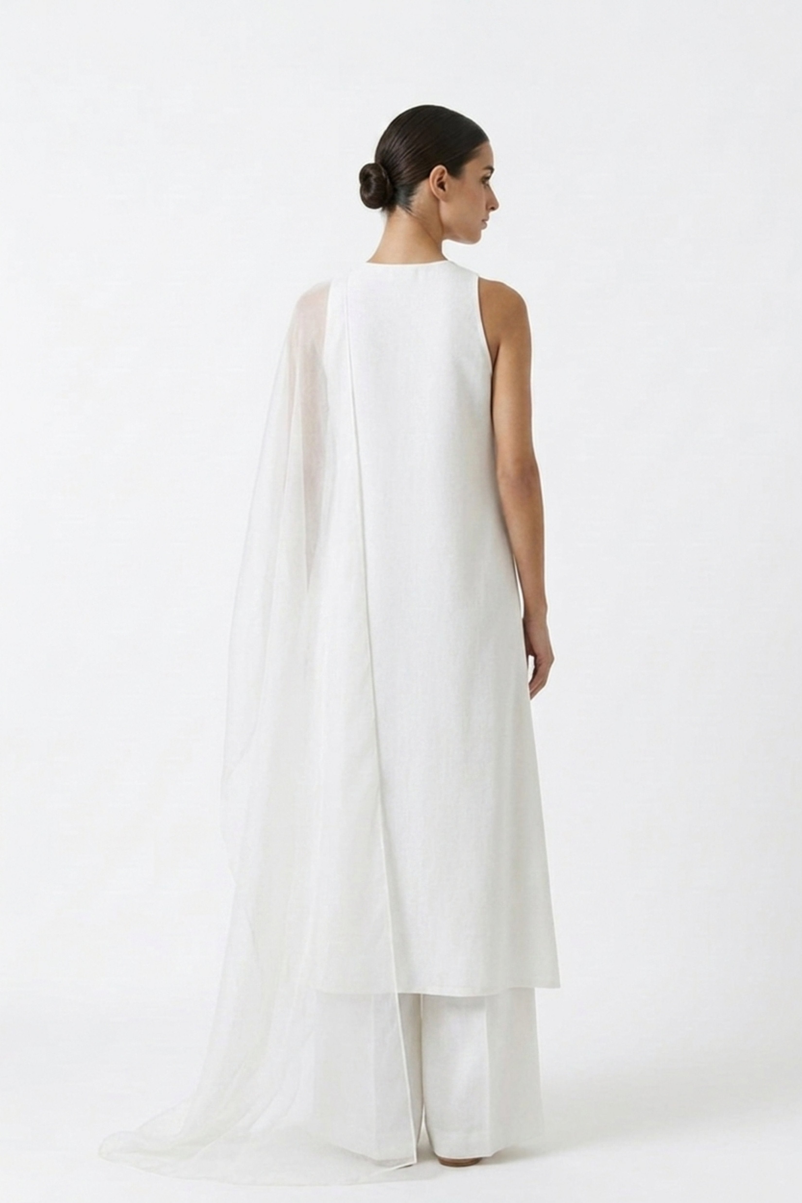 Ivory Kurta Palazzo Set - Dorie Atelier