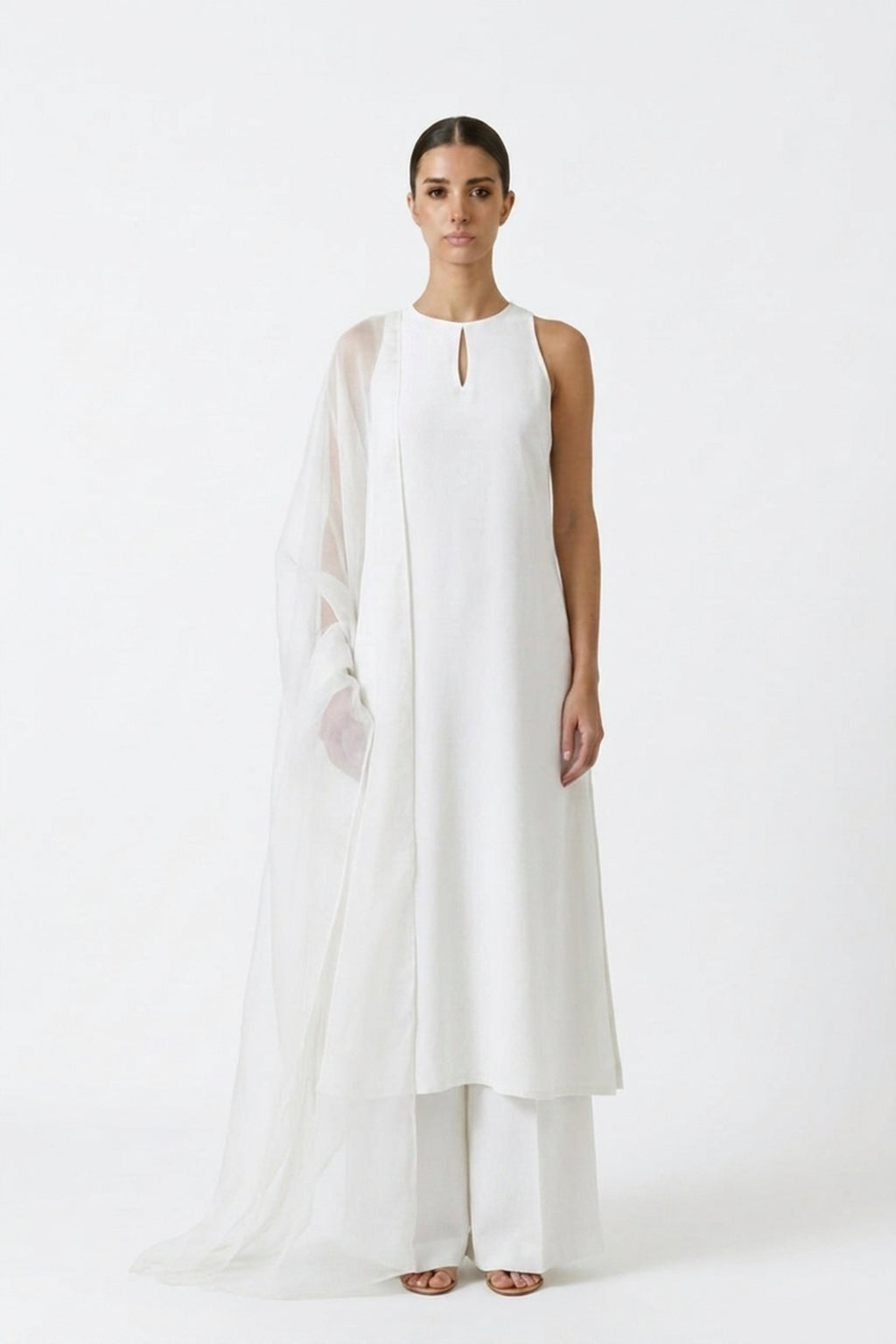 Ivory Kurta Palazzo Set - Dorie Atelier