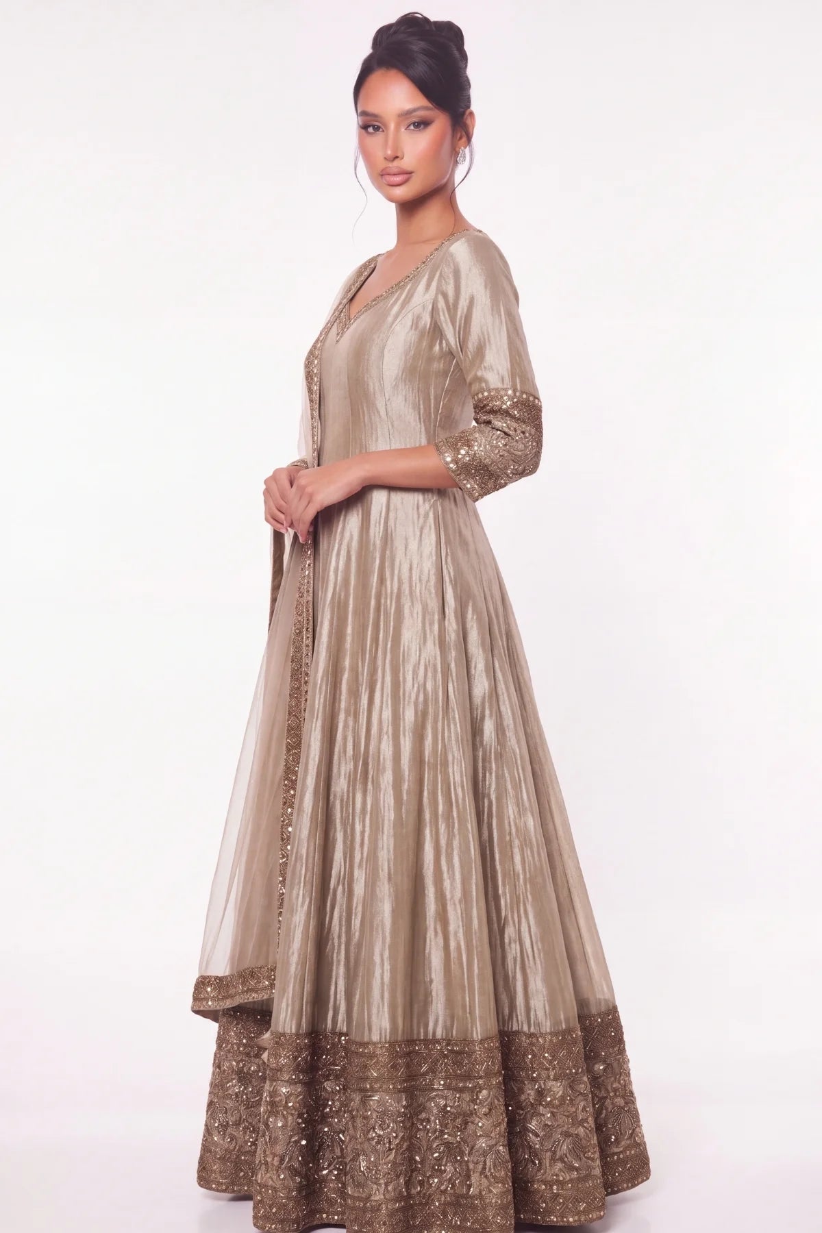 Laiton Anarkali Suit - Dorie Atelier