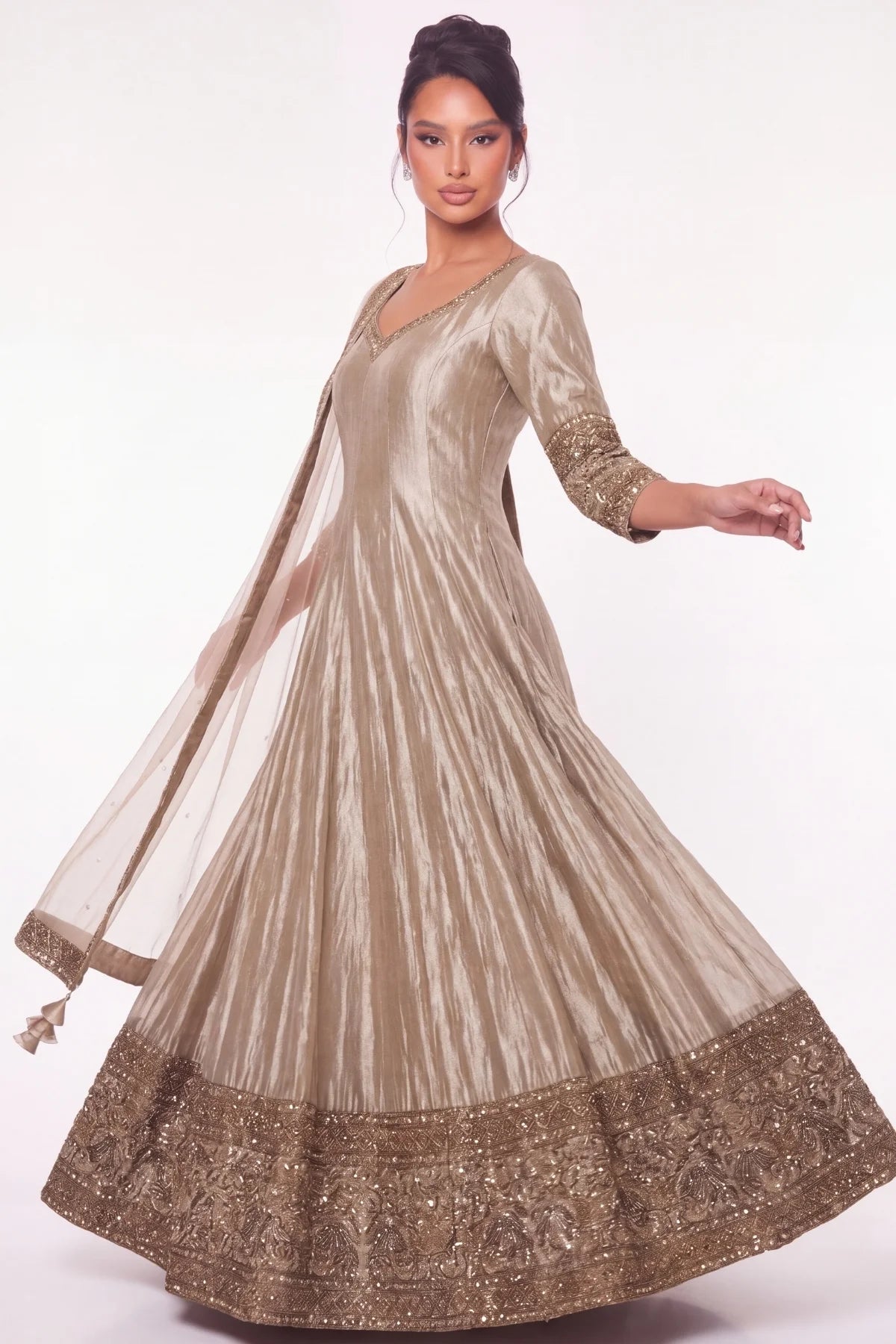 Laiton Anarkali Suit - Dorie Atelier