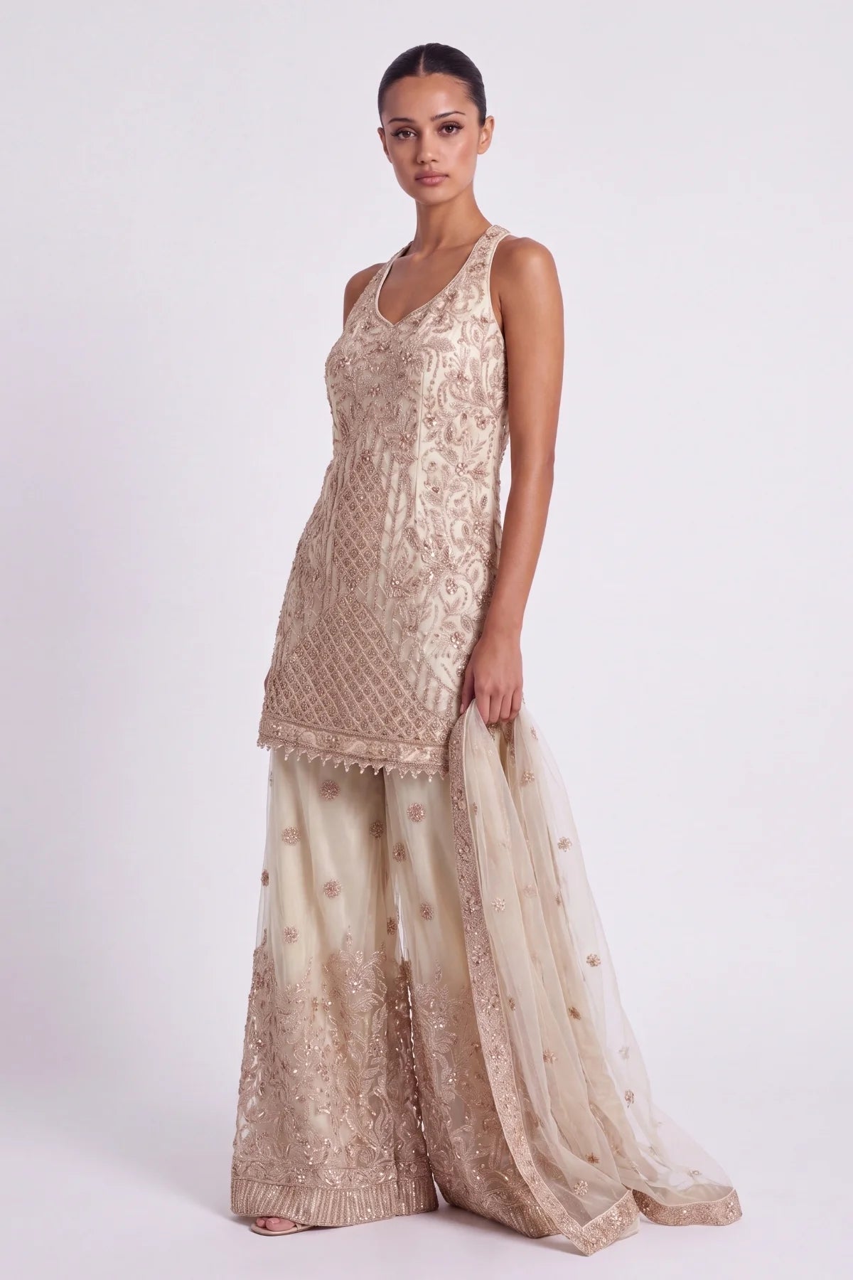 Lustre Sharara Suit - Dorie Atelier