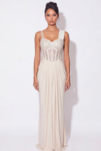 Marbre Draped Corset Gown - Dorie Atelier