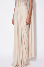 Marbre Draped Corset Gown - Dorie Atelier