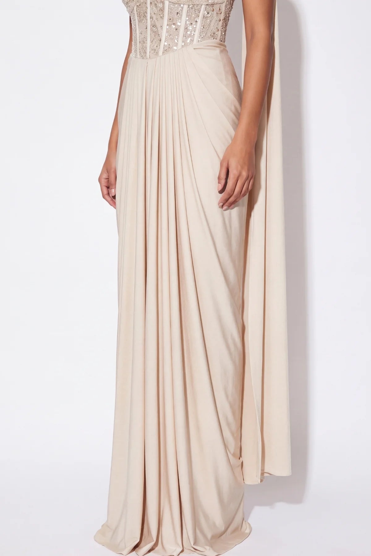 Marbre Draped Corset Gown - Dorie Atelier