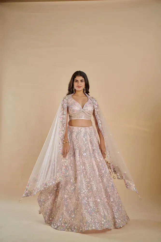Floral Motif Princess Lehenga