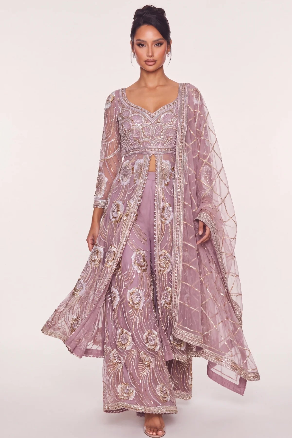 Mauve Panache Sharara Set - Dorie Atelier