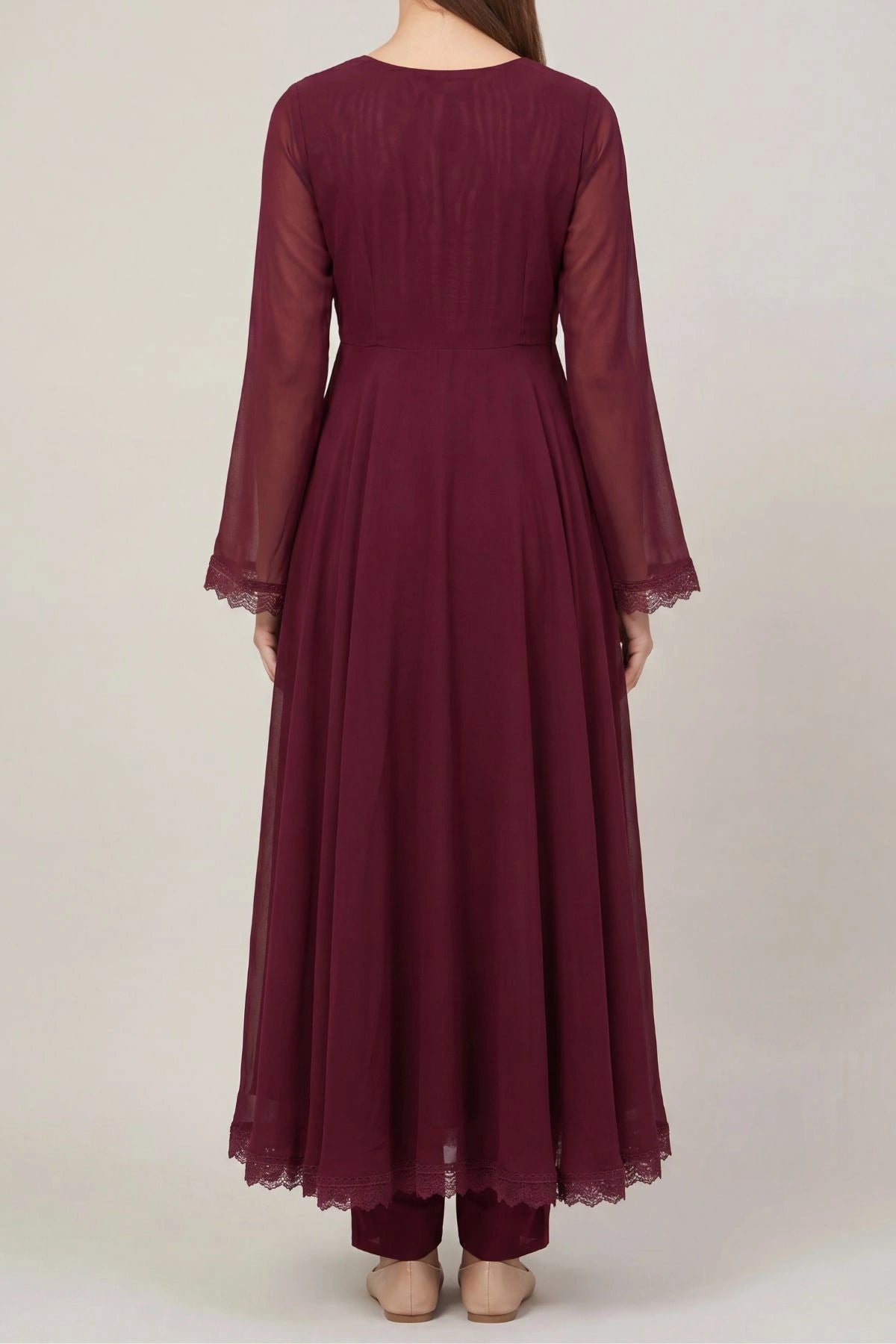 Merlot Anarkali Set - Dorie Atelier